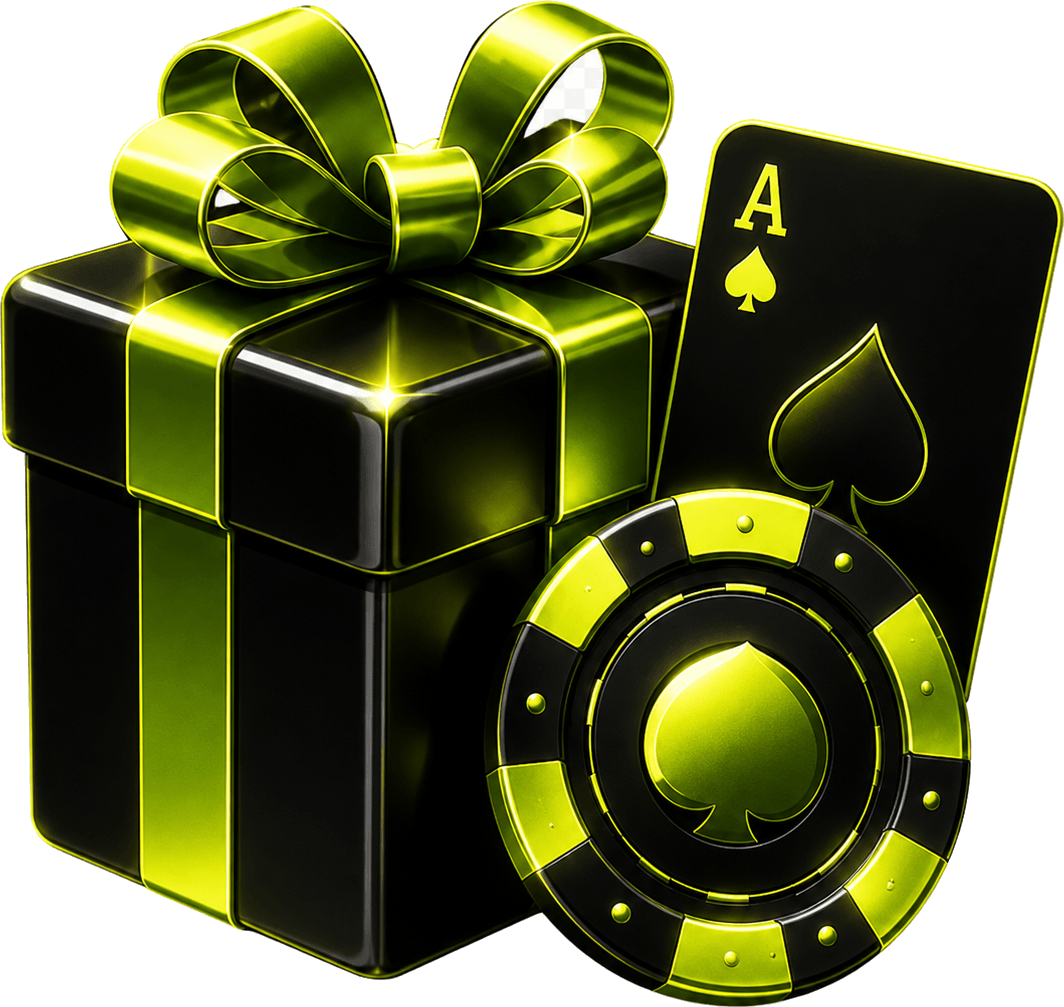 Casino bonus gift, playing card and casino chip illustration